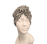 White Spotted Chain Knot Turban Hat