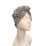 White Spotted Chain Knot Turban Hat