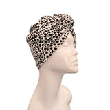 White Spotted Chain Knot Turban Hat