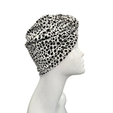 White Spotted Chain Knot Turban Hat