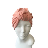 Blush Pink Stretchy Knotted Turban Hat