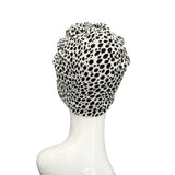 White Spotted Chain Knot Turban Hat