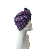 Purple Toadstool Rosette Turban Hat