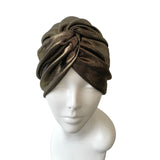 Gold Metallic Twist Turban Hat