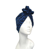 Dark Blue Full Head Turban with Rosette 