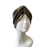 Gold Metallic Twist Turban Hat