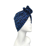  Dark Blue Full Head Turban with Rosette 