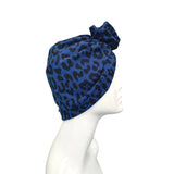 Dark Blue Full Head Turban with Rosette 