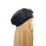 Black Warm Rib Knit Beret Hat for Ladies