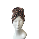 Leopard Prettied Adult Turban Head Scarf