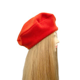 Rust Orange Fleece Beret for Women