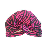 Soft Front Knot Zebra Hair Turban Hat