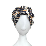 Pre-Tied Leaf Print Head Wrap for Women