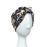 Pre-Tied Leaf Print Head Wrap for Women