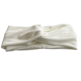 Off White Soft Jersey Turban Twist Headband