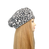 White and Black Cheetah Soft Cosy Hat