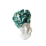 Tropical Leaf Print SPF 50 Swim Turban Head Wrap