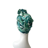 Tropical Leaf Print SPF 50 Swim Turban Head Wrap