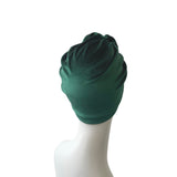 Dark Green Velvet Rosette Knot Turban Hat