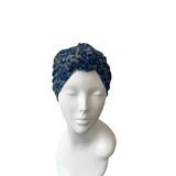 Grey and Blue Cheetah Print Swim Turban