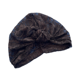 Black Lace Front Knot Summer Turban 