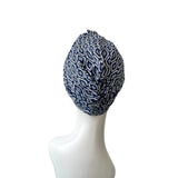 Elastic Blue and White Ready Made Turban