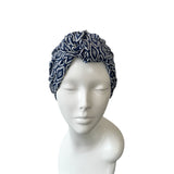 Elastic Blue and White Ready Made Turban