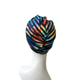 Striped Turban Style Hat for Women