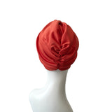 Burnt Orange Twisted Turban Head Wrap Hat