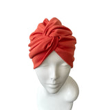 Burnt Orange Twisted Turban Head Wrap Hat