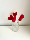 Red Sherpa Boucle Heart Bouquet - Set of 5 Fabric Hearts