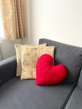 Handmade Red Boucle Teddy Heart Cushion