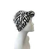 Black and White Animal Print Ready To Wear Turban