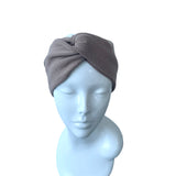 Camel beige brushed wool turban twist headband