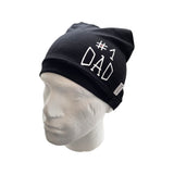 Hand Painted Number One Dad Black Slouch Jersey Hat