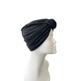 Black Stretchy Double Layered Turban Hat