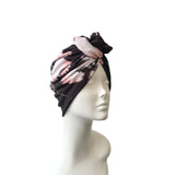 Black Floral Soft Ready Wear Turban