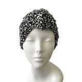 Black Leopard Print Hair Turban for Women