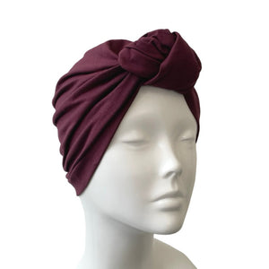 Wine Red Knotted Turban 