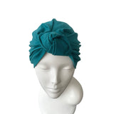 Teal Knotted Cotton Turban 