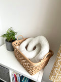 White Boucle Chain Shaped Pillow