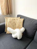 White Boucle Modern Knot Pillow