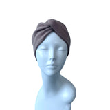 Camel beige brushed wool turban twist headband