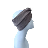 Camel beige brushed wool turban twist headband